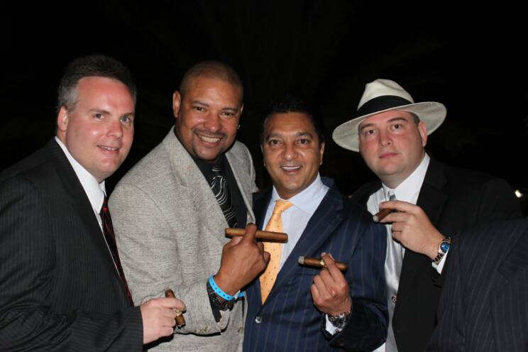 John Ost, Walter Briggs, Rocky Patel, and Johnny Kovar at the Jaws Youth Fund Cigar Event